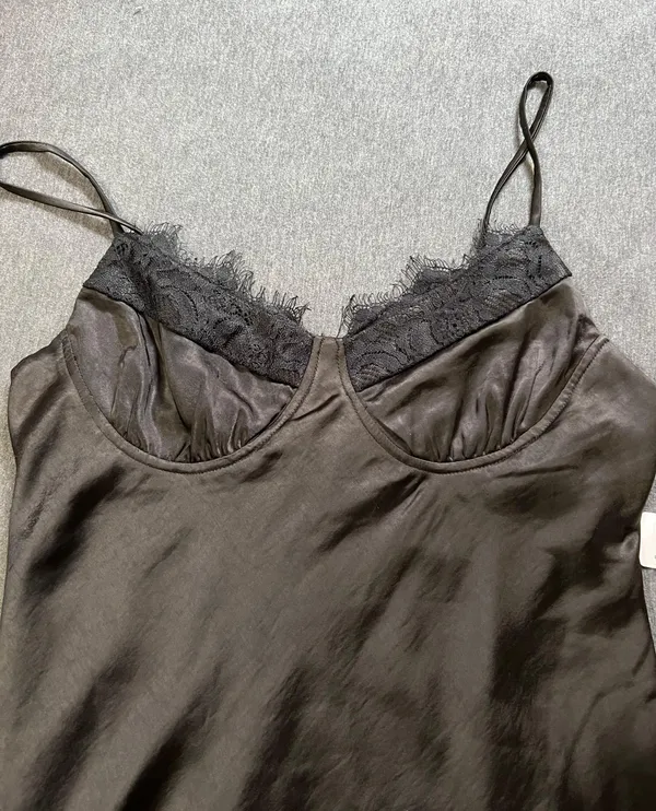 Apricot Lane black satin dress - Image 3