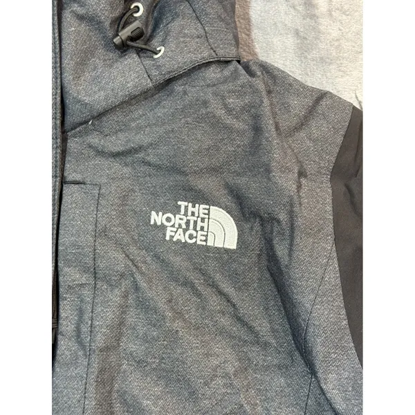 The North Face HyVent Jacket Womens Grey Black Hooded Waterproof Coat M - Image 2