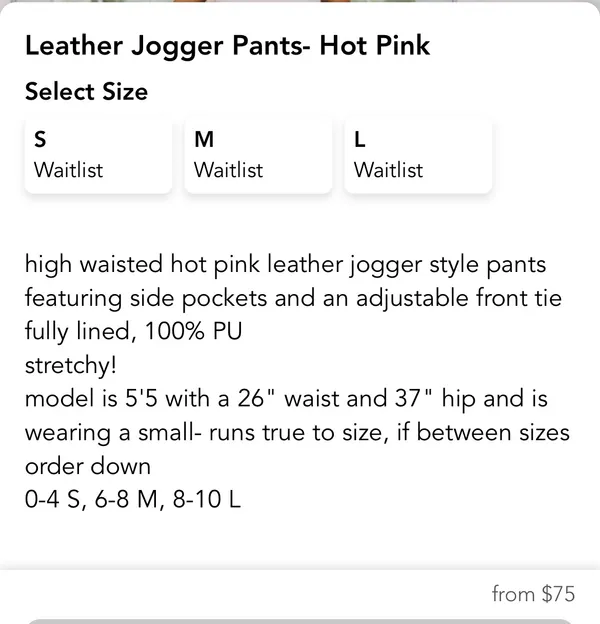 These Three Boutique Faux Leather Shiny Pink joggers - Image 7
