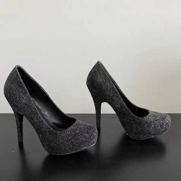 Mix No. 6 Black Sparkle Platform‎ Stilettos Sz 6.5 - Image 4