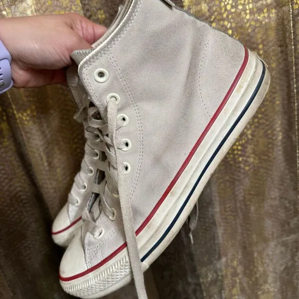 Converse Chuck Taylor All Star Pro Egret Suede High Top Sneakers USED 10 - Image 3