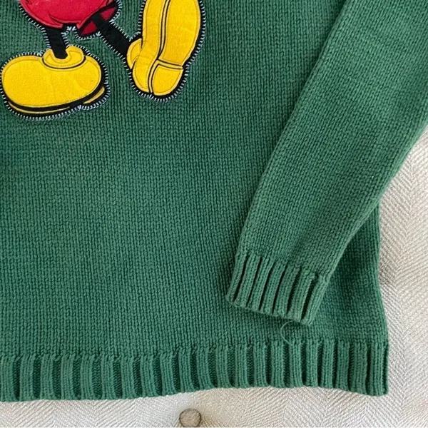 Disney Mickey Mouse Felted Applique Cotton Sweater L - Image 4