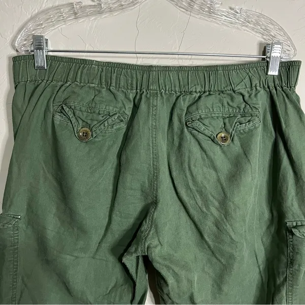 J.Crew‎ Army Green Linen Cotton Blend Utility Cargo Crop Pants - Image 8