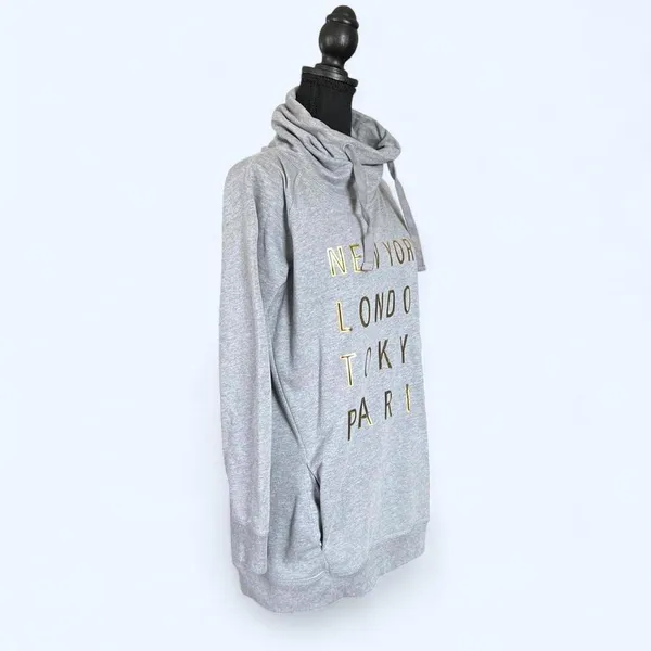 GAP Grey Hoodie New York London Tokyo Paris Minimalist Size Small - Image 3