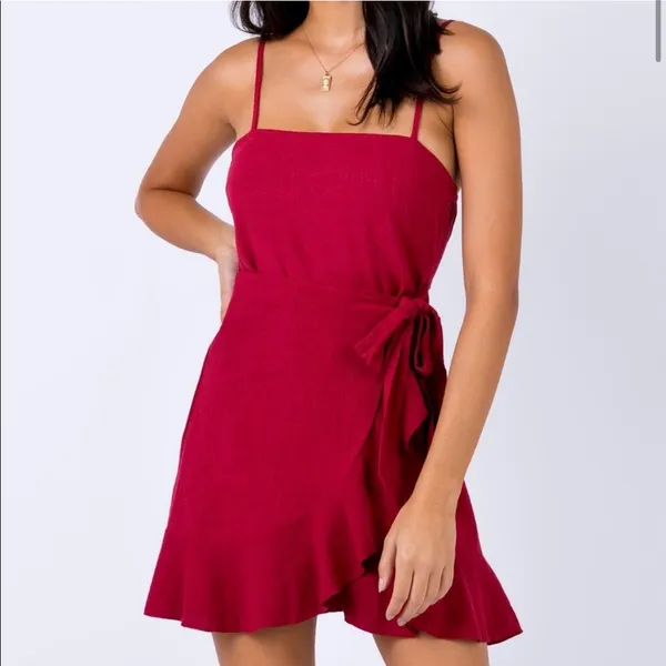 Princess Polly Caedere Mini Dress in Maroon Size 2 New with tag - Image 2