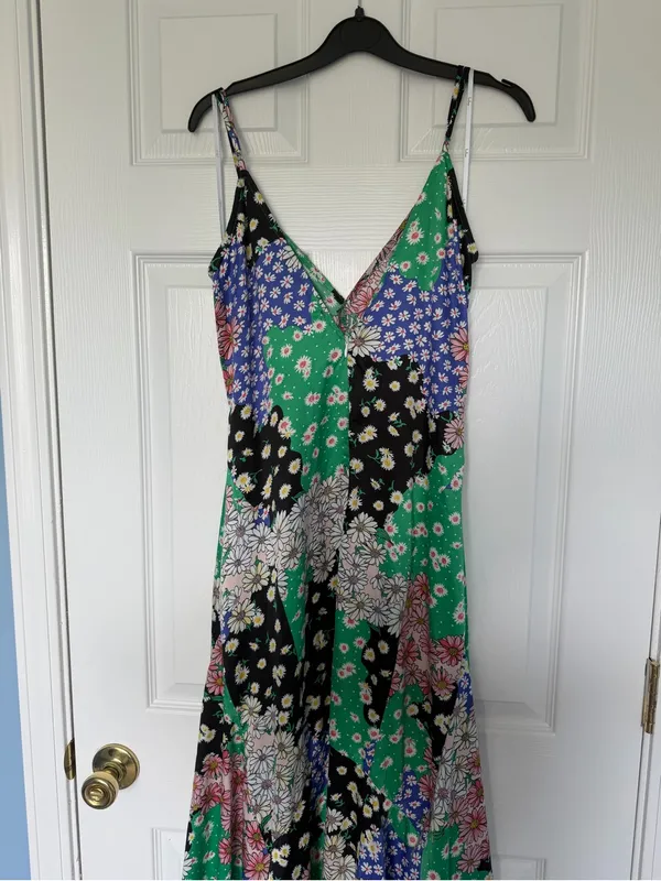 Lulus Bold Beauty Green Multi Floral Print Maxi Dress Size Small - Image 5
