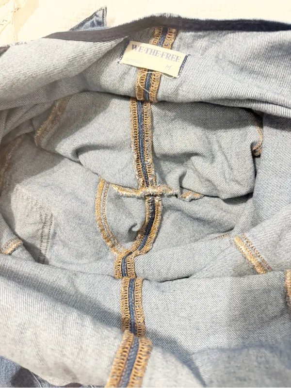 Free People Women's High Roller Jumpsuit Blue Denim Size Medium M - Image 6