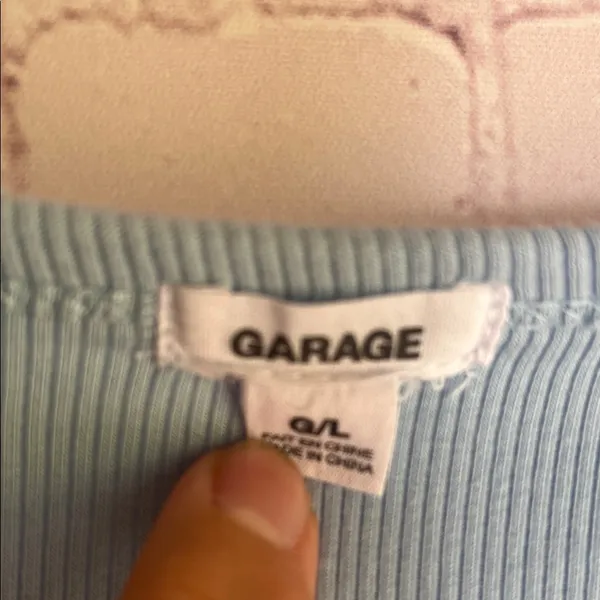 Garage Sky Blue Long Sleeve‎ Top Woman’s Size Large - Image 2