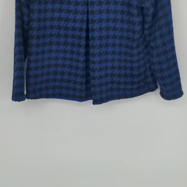 Lulu B Women's Blue Black Houndstooth Jacket Size Small Long Sleeve Button Front - Image 11