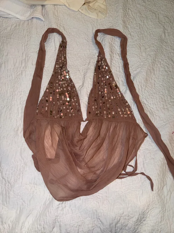 ZARA Sequin Halter Top - Image 4