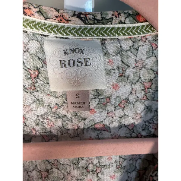 Knox‎ Rose Floral Boho Tassel Mini Dress Small Rayon Lined Cottagecore Earthy - Image 5