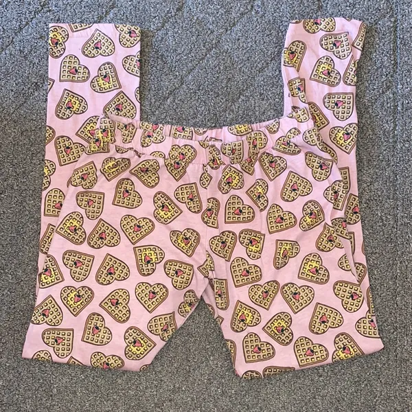 Joe Boxer Will Wake For Waffles Pink and Gold Glitter Pajama Set - Image 5