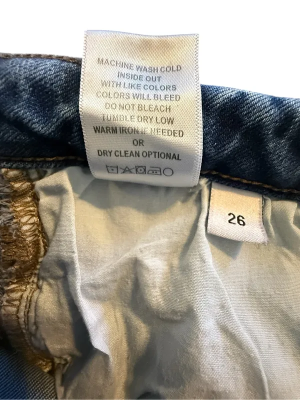 Vervet High Rise Straight Jeans Distressed Knee Raw Hem Women’s Size 26 - Image 8