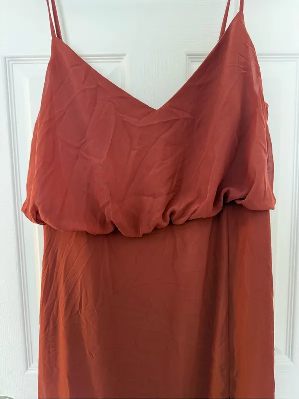 Birdy Grey Rust Spaghetti-Strap Maxi Dress with Side Slit - Image 6