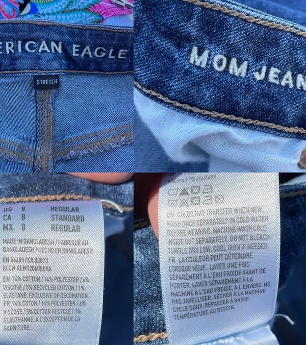 Jeans Mom Denim Stretch Blue 5 Pocket Size 8 American Eagle Women’s - Image 8