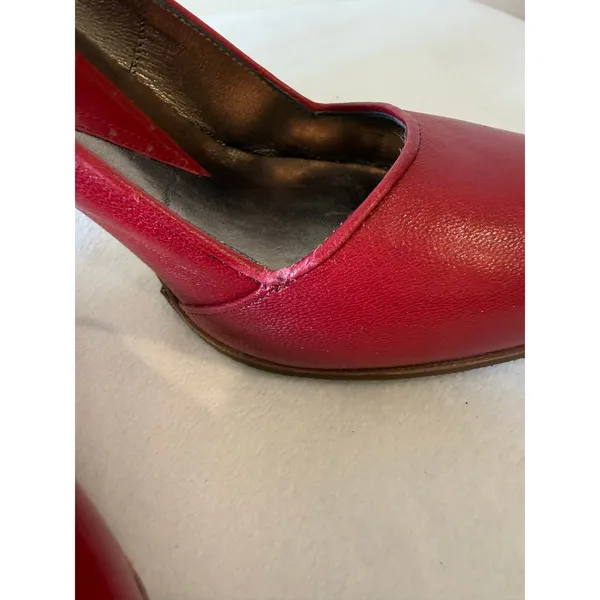 Vintage Fornarina LTD Pump Heel Women Size 8.5 Maroon Red Slip-On Round Toe - Image 5