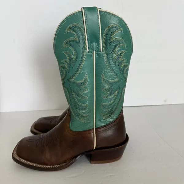 TONY LAMA Rowena 11” Women’s‎ 6B Brown Turquoise Leather Western Boot USA SA2101 - Image 14