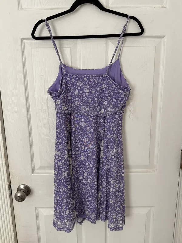 Purple Floral Dress Size XL - Image 2