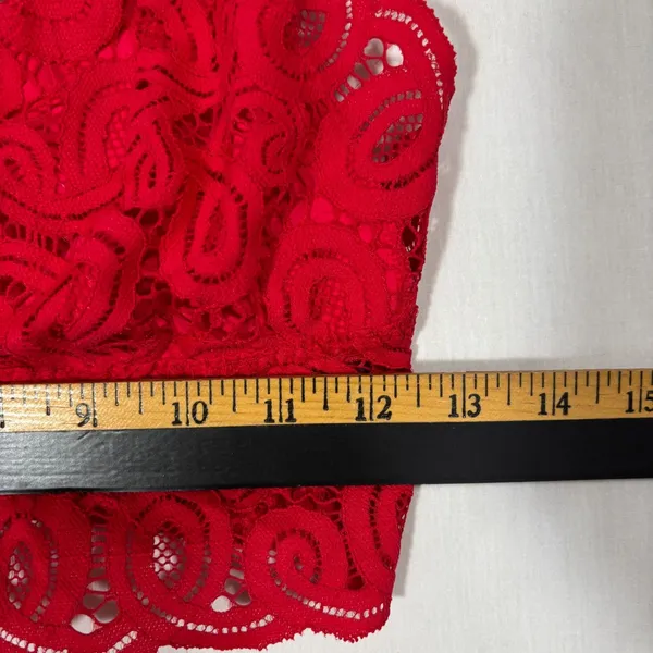 Victoria's Secret PINK Bralette Red Lace Adjustable Lined Wireless Festival Sz S - Image 4