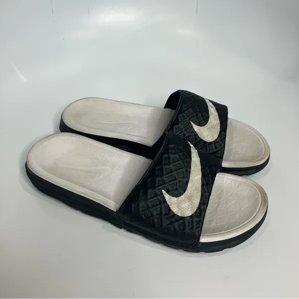 Nike Benassi solarsoft slides black & white size‎ 5 - Image 2