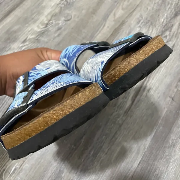 Papillio Birkenstock Stylish Blue Patterned Sandals - Image 3