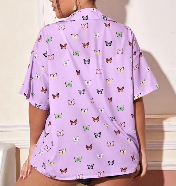 Butterfly Print Button Down Top - Image 4