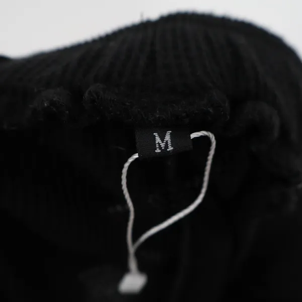 Shorts Womens Medium Black Waffle Knitted Ribbed Slash Pockets Drawstring Waist - Image 3