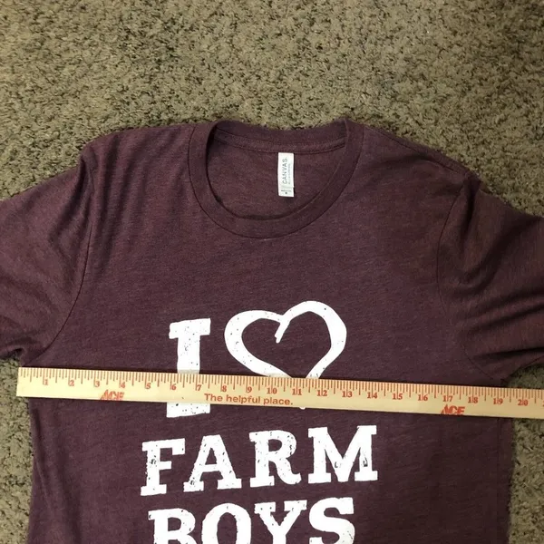 Canvas I ❤️Farm Boys Womens M Used Burgundy Heathered - Image 8