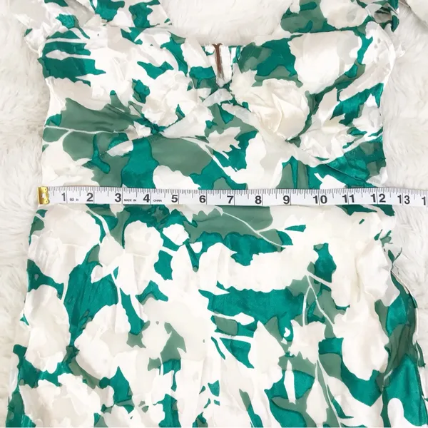 ASTR‎ the Label Velvet Burnout Midi Dress XS Green Floral Open Back Thigh Slit - Image 13
