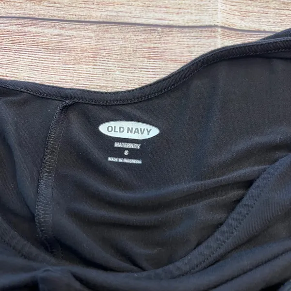 Old Navy Maternity Small Black Sleeveless Front Tie Jersey Midi Dress Scoop Neck - Image 3