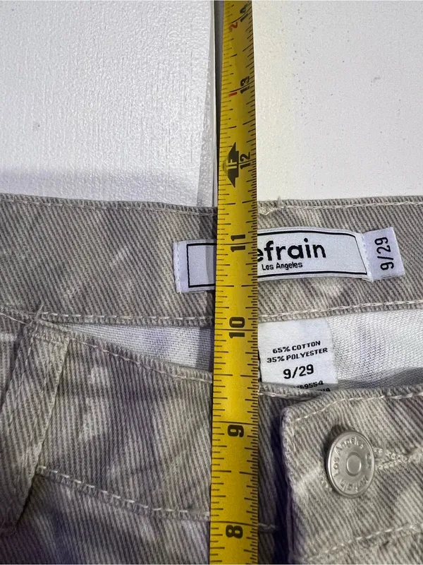 Refrain los Angeles camo printed cargo white leg pants size 9 - Image 9