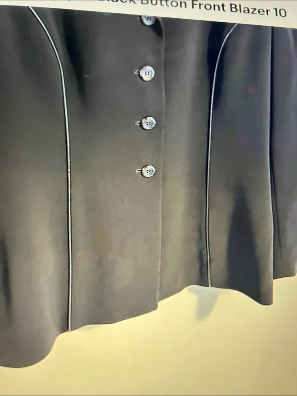 Kasper Black Women's Tailored Blazer with Contrast Piping vintage - Image 3