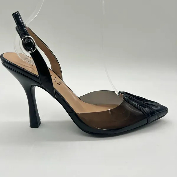 Journee Collection‎ Heels Womens 7 Black Ivyann Vegan Leather Stiletto Pumps NEW - Image 3