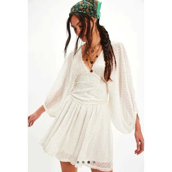 Free People Sweet Dreams Mini Dress Tofu size M - Image 2
