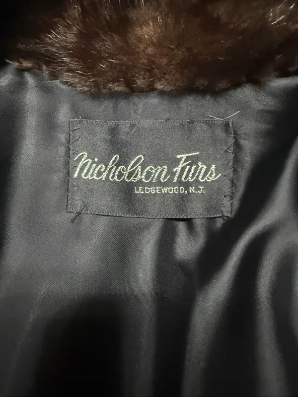 Nicholson Furs Vintage full-length dark ranch Mink Coat Sz L - Image 3