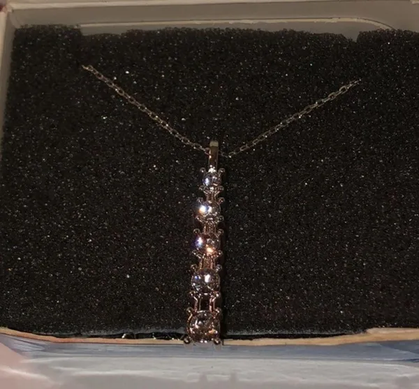 New Avon Love’s Path Silver & Clear CZ Pendant Necklace - Image 2