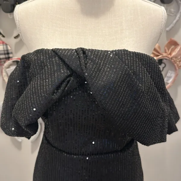 DO+BE Black sequin strapless mini dress - Image 3