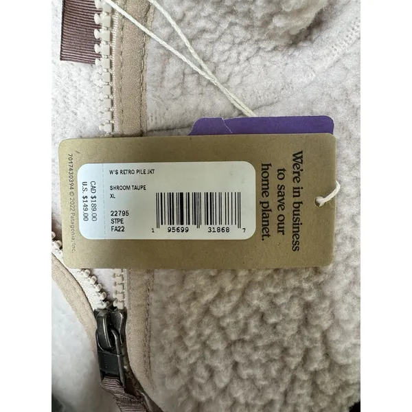 Patagonia Retro Pile Fleece Jacket Shroom Taupe Women's Size XL‎ - Image 10