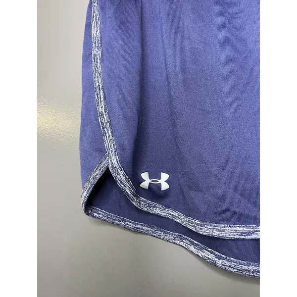 Under Armour Running Shorts Womens Large Blue HeatGear Elastic Waist Gym - Image 2