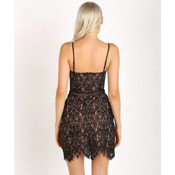 For Love & Lemons Vika Lace Mini Dress in Black Size Small - Image 4