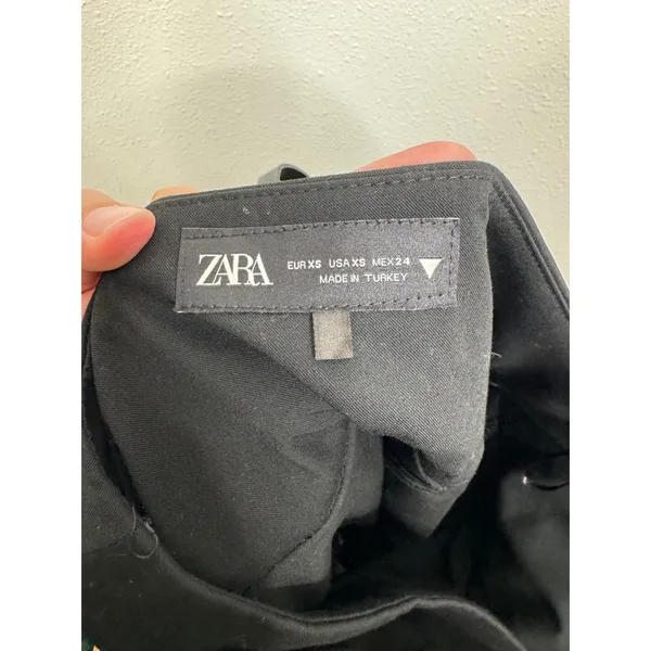 Zara Black Pleated Mini Skort with Belted Waist Size XS Preppy Schoolgirl Style‎ - Image 3