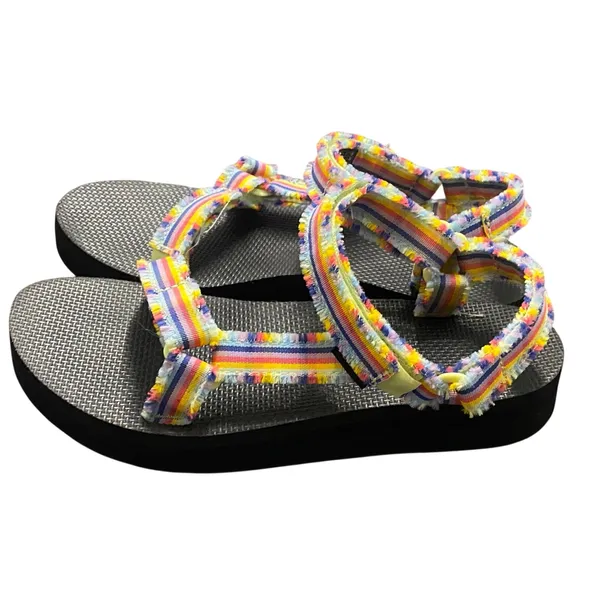 Teva Midform Universal Fray Rainbow Stripe Platform Sandals Women’s 8 EU 39 - Image 2