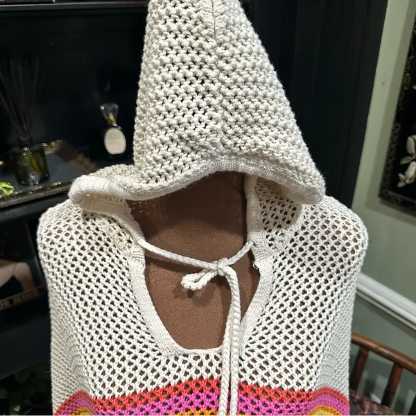 Offline by Aerie Crochet Hoodie – “Toasted Coconut” Colorway, Size Medium - Image 3
