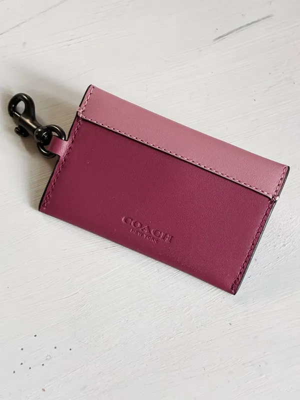 Coach Turnlock Leather Card Case Bag Charm in Colorblock - Image 13