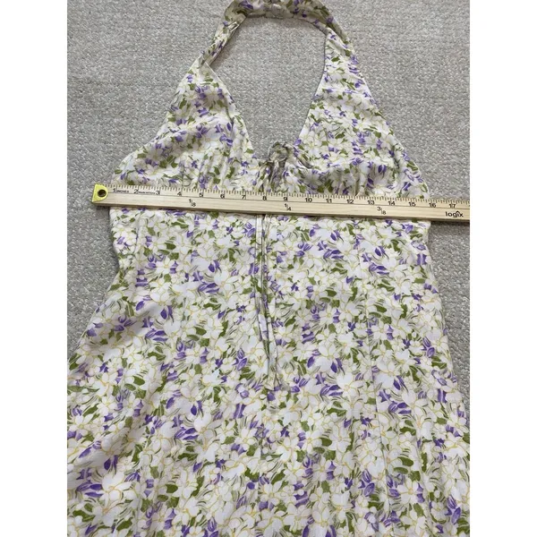 Maeve by Anthropologie Cream Halter Mini Dress with Lavender Floral 100% Viscose - Image 12