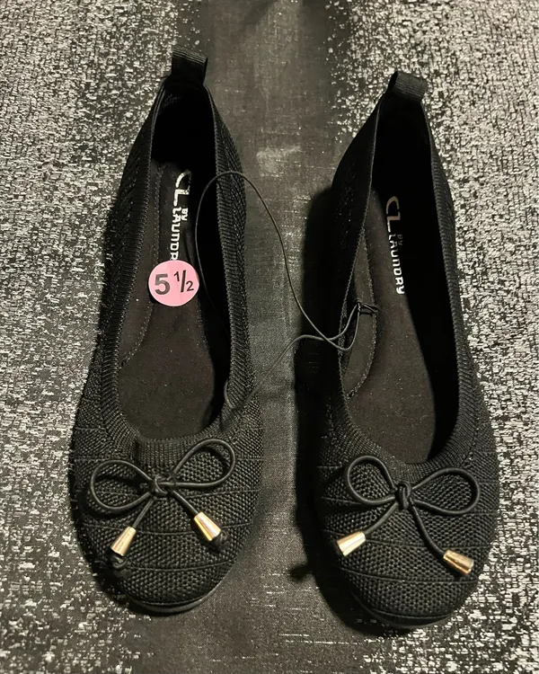 Womens 5.5 NWOT Chinese Laundry Black Knit Ballet Flat Slip On Shoes - Image 3