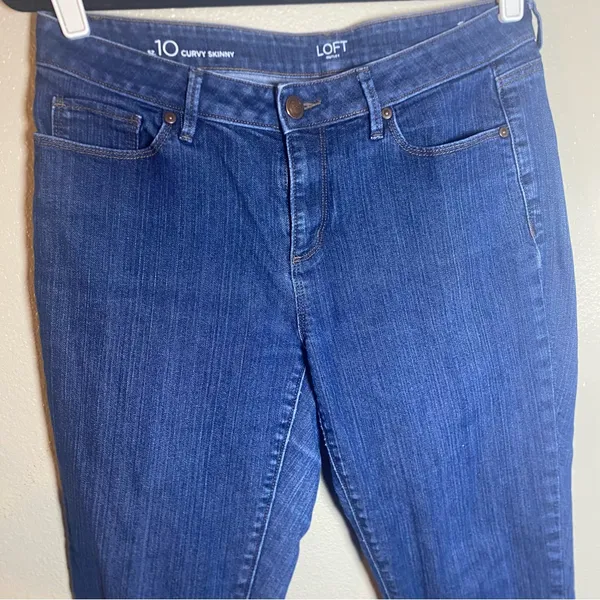 LOFT Women's Blue Jeans Curvy Skinny size 10‎ - Image 2
