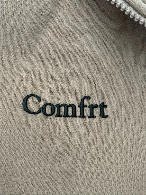 Unisex Comfrt Cloud Zip Hoodie Sweatshirt Latte Size M - Image 4