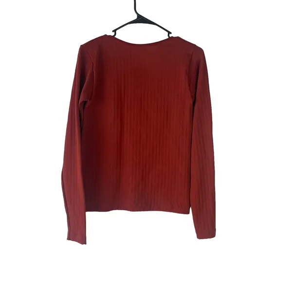 Bella Seamless Women's Size Medium Rust Orange Shapewear‎ Long Sleeve Top - Image 5