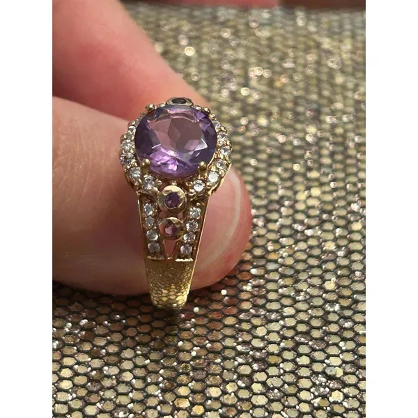 925 sterling silver gold tone ring band size 8 g24 4.34g - Image 2
